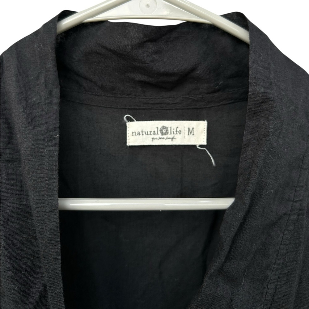 Natural Life 100% Organic Cotton Long Sleeve Dress - Size Medium - Black - Picture 11 of 14